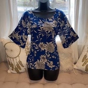 West Kei Rolled Short Sleeve Blouse-Ties in Back S